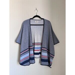 Marine Layer Stripe Poncho Sweater in Navy Combo Size XS/S